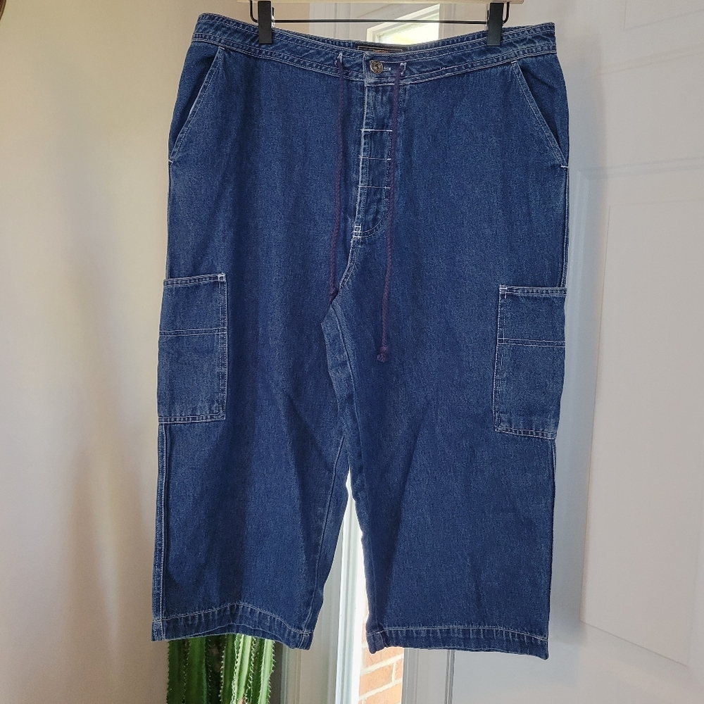 Route 66‎ Jean Cargo Pocket 100% Cotton Drawstring Jean Jorts, Size 13/14
